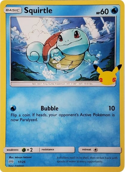 Squirtle - 17/25, McDonald's 25th Anniversary Promos 017/025