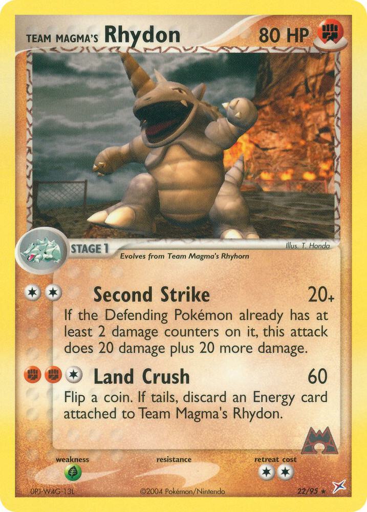 Team Magma's Rhydon - 22/95, Team Magma vs Team Aqua 22/95