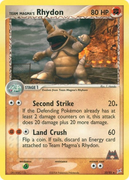 Team Magma's Rhydon - 22/95, Team Magma vs Team Aqua 22/95
