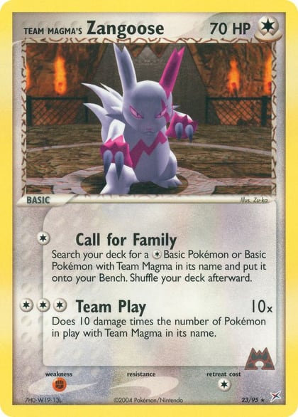 Team Magma's Zangoose, Team Magma vs Team Aqua 23/95