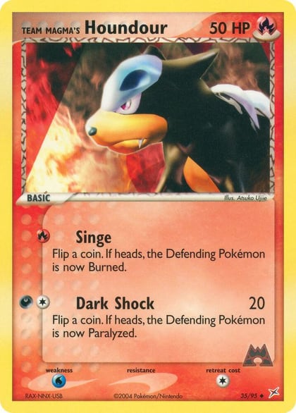 Team Magma's Houndour - 35/95, Team Magma vs Team Aqua 35/95