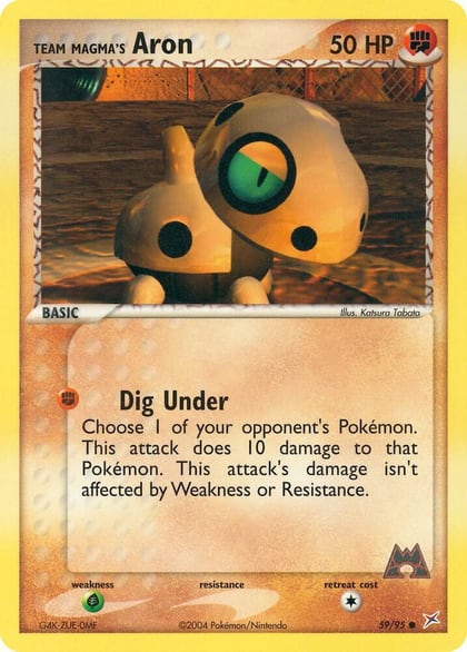 Team Magma's Aron - 59/95, Team Magma vs Team Aqua 59/95
