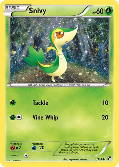 Snivy - 1/114 (Cosmos Holo), Miscellaneous Cards & Products 001/114