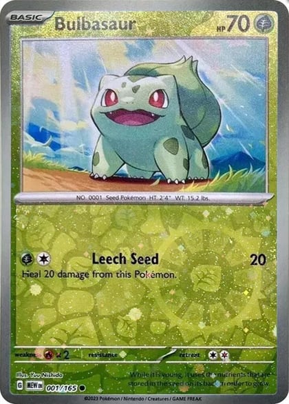 Bulbasaur - 001/165 (Reverse Cosmos Holo) (Costco Exclusive), Miscellaneous Cards & Products 001/165