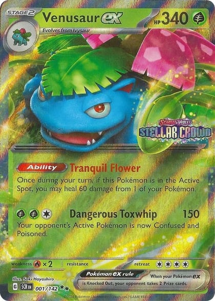 Venusaur ex (Stellar Crown Stamp), Miscellaneous Cards & Products 001/142