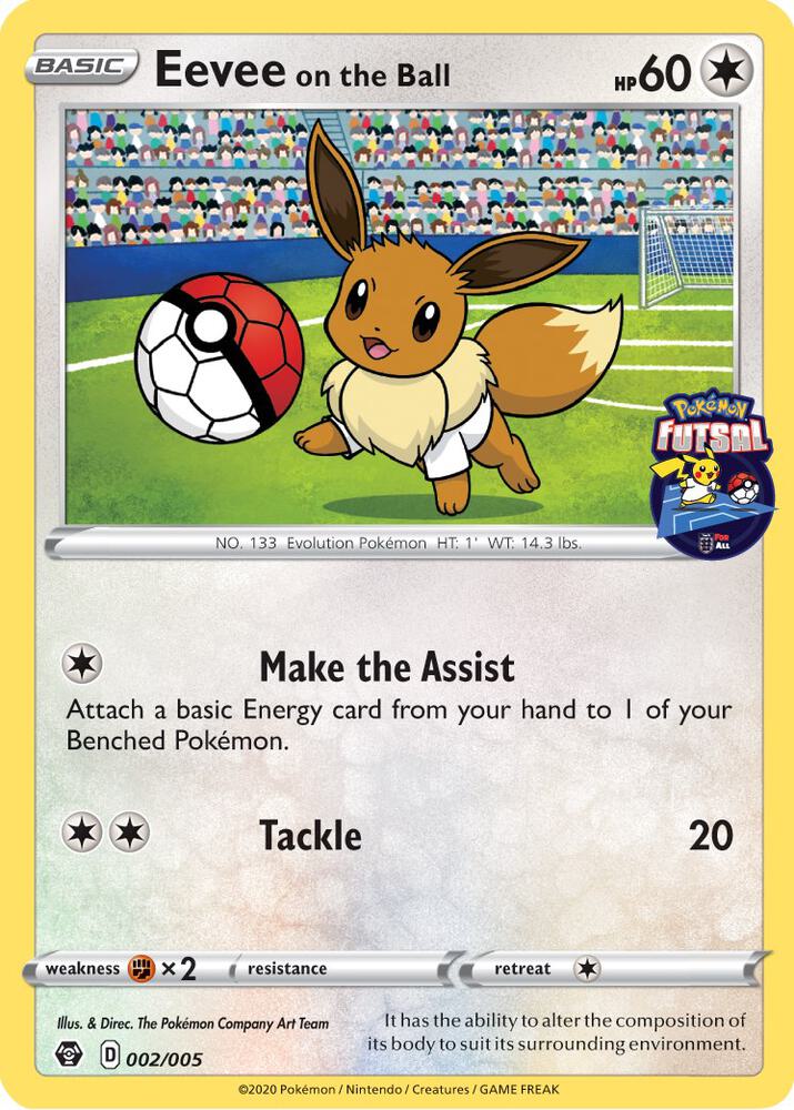 Eevee on the Ball - 002/005 (Pokemon Futsal), Miscellaneous Cards & Products 002/005