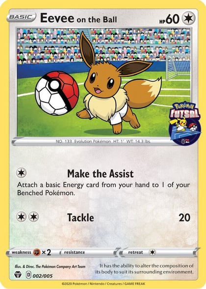Eevee on the Ball - 002/005 (Pokemon Futsal), Miscellaneous Cards & Products 002/005