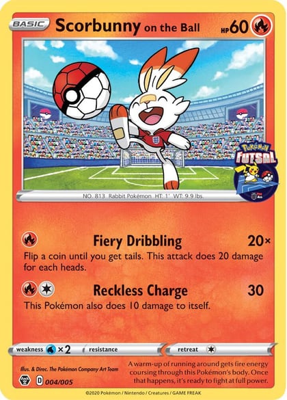Scorbunny on the Ball - 004/005 (Pokemon Futsal), Miscellaneous Cards & Products 004/005