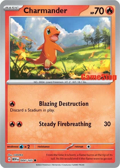 Charmander - 004/165 (GameStop Exclusive), Miscellaneous Cards & Products 004/165