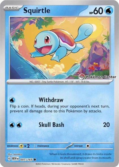 Squirtle - 007/165 (Pokemon Center Exclusive), Miscellaneous Cards & Products 007/165