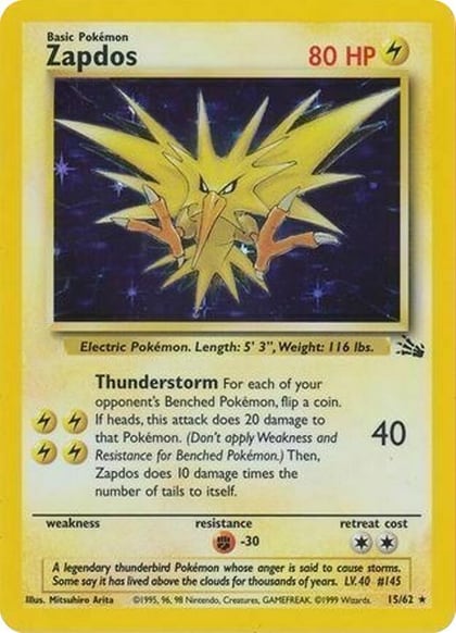 Zapdos - 15/62 (Cosmos Holo), Miscellaneous Cards & Products 015/062