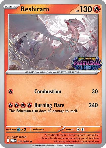 Reshiram (Phantasmal Flames Stamped), Miscellaneous Cards & Products 017/094