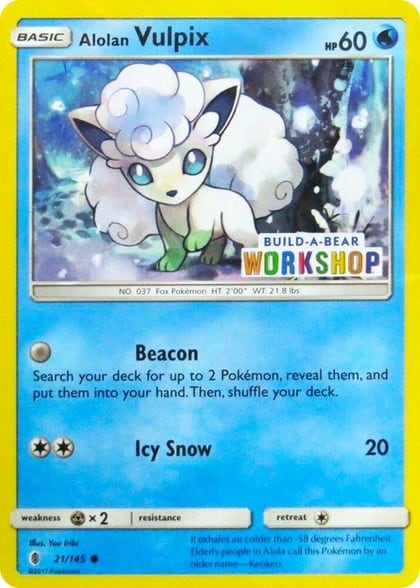 Alolan Vulpix - 21/145 (Build-A-Bear Workshop Exclusive), Miscellaneous Cards & Products 021/145