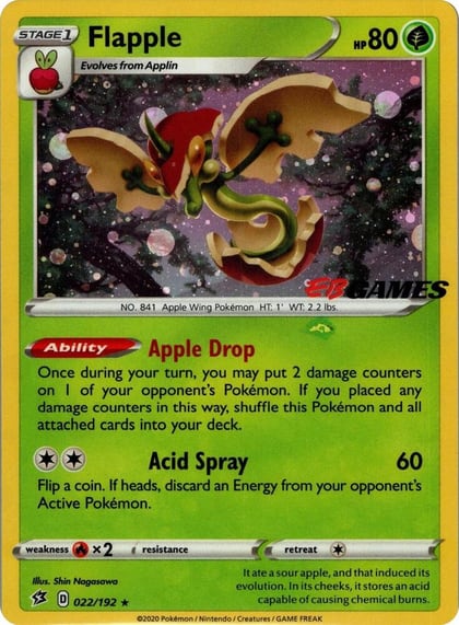 Flapple - 022/192 (EB Games Exclusive APAC), Miscellaneous Cards & Products 022/192