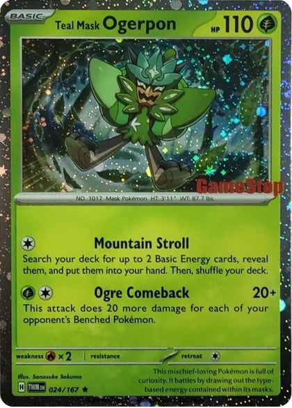 Teal Mask Ogerpon (Cosmos Holo) (Gamestop Exclusive), Miscellaneous Cards & Products 024/167