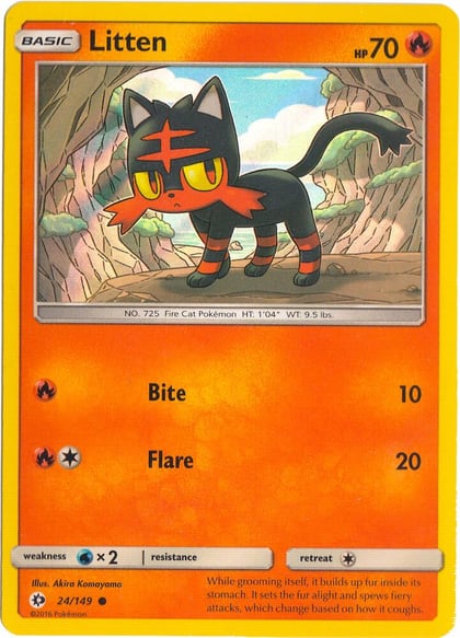 Litten - 24/149 (Water Web Holo), Miscellaneous Cards & Products 024/149