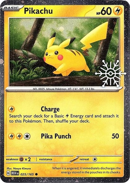 Pikachu - 025/165 (Holiday Calendar), Miscellaneous Cards & Products 025/165