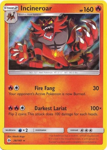 Incineroar - 26/149 (Water Web Holo), Miscellaneous Cards & Products 026/149