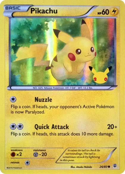 Pikachu - 26/83 (20th Anniversary), Miscellaneous Cards & Products 026/083