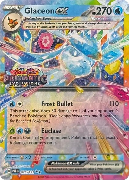 Glaceon ex - 026/131 (Prismatic Evolutions Stamp), Miscellaneous Cards & Products 026/131