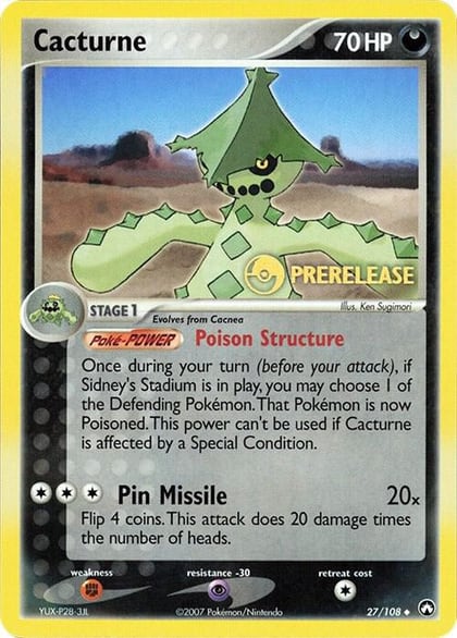 Cacturne - 27/108 (Prerelease), Miscellaneous Cards & Products 027/108