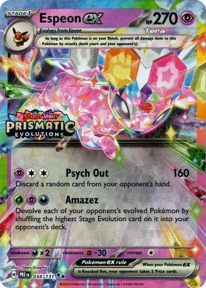 Espeon ex - 034/131 (Prismatic Evolutions Stamp), Miscellaneous Cards & Products 034/131