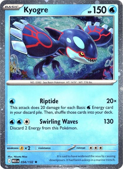 Kyogre (Cosmos Holo), Miscellaneous Cards & Products 034/132