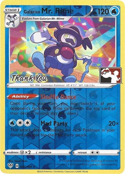 Galarian Mr. Rime - 036/189 (Pokemon League) [Thank You], Miscellaneous Cards & Products 036/189
