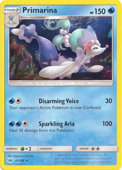 Primarina - 41/149 (Water Web Holo), Miscellaneous Cards & Products 041/149