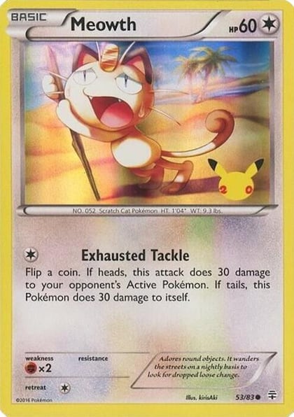 Meowth - 53/83 (20th Anniversary), Miscellaneous Cards & Products 053/083