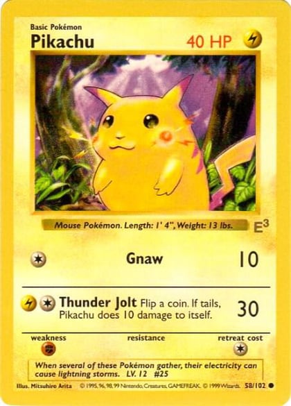 Pikachu - 58/102 (E3 Stamped with Red Cheeks), Miscellaneous Cards & Products 058/102