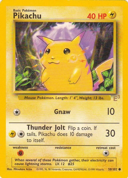Pikachu - 58/102 (E3 Stamped), Miscellaneous Cards & Products 058/102