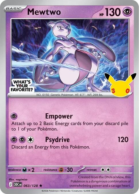Mewtwo - 063/128 (What's Your Favorite Stamp), Miscellaneous Cards & Products 063/128
