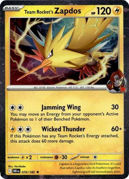 Team Rocket's Zapdos - 070/182 (Cosmos Holo), Miscellaneous Cards & Products 070/182