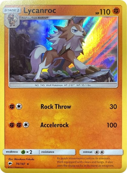Lycanroc - 76/147 (Water Web Holo), Miscellaneous Cards & Products 076/147