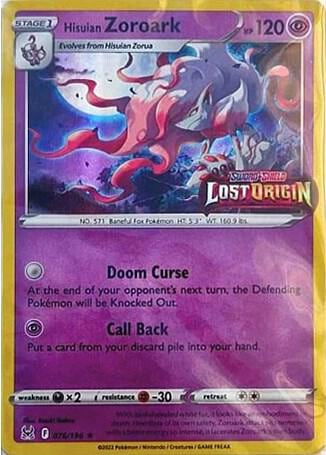 Hisuian Zoroark - 076/196 (Lost Origin Stamped), Miscellaneous Cards & Products 076/196