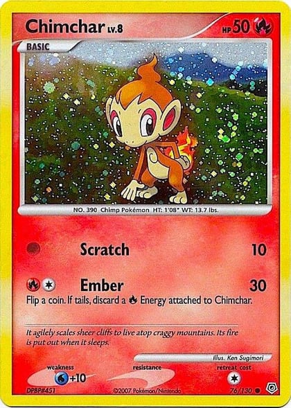 Chimchar - 76/130 (Cosmos Holo), Miscellaneous Cards & Products 076/130