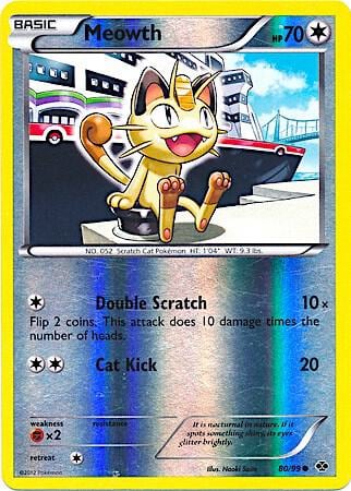 Meowth - 80/99 (Mirror Reverse Holo), Miscellaneous Cards & Products 080/099