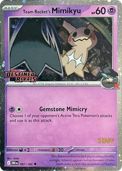 Team Rocket's Mimikyu (Prerelease) [Staff], Miscellaneous Cards & Products 087/182