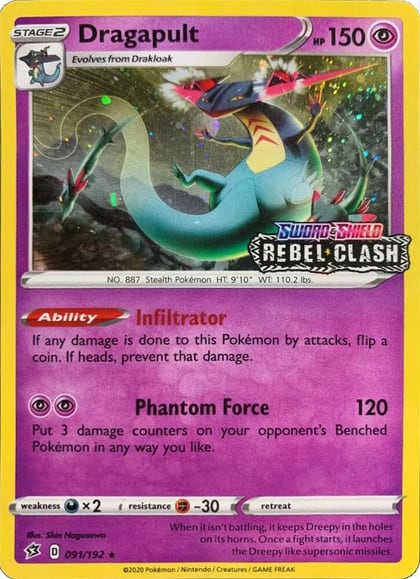 Dragapult - 091/192 [Rebel Clash], Miscellaneous Cards & Products 091/192