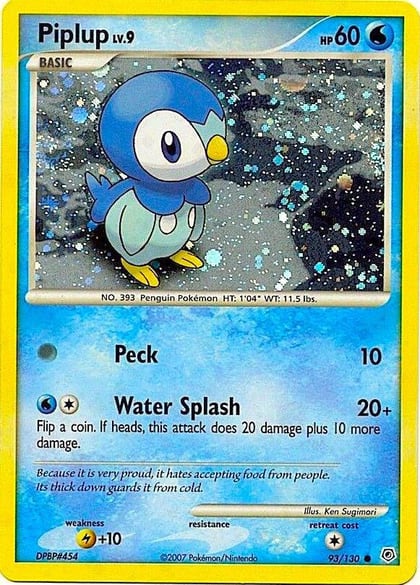 Piplup - 93/130 (Cosmos Holo), Miscellaneous Cards & Products 093/130