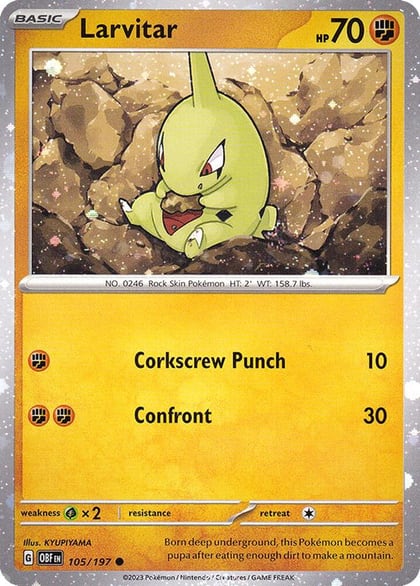 Larvitar - 105/197 (Cosmos Holo), Miscellaneous Cards & Products 105/197