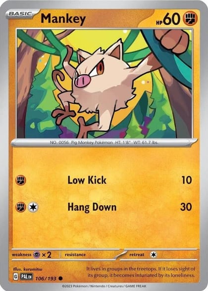 Mankey - 106/193 (Cosmos Holo), Miscellaneous Cards & Products 106/193