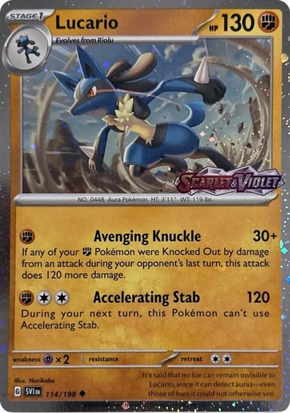 Lucario (Scarlet & Violet Stamp), Miscellaneous Cards & Products 114/198