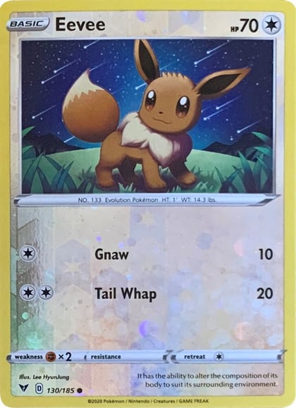 Eevee - 130/185 (Reverse Cosmos Holo), Miscellaneous Cards & Products 130/185
