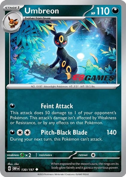 Umbreon - 130/197 (EBGames Exclusive), Miscellaneous Cards & Products 130/197