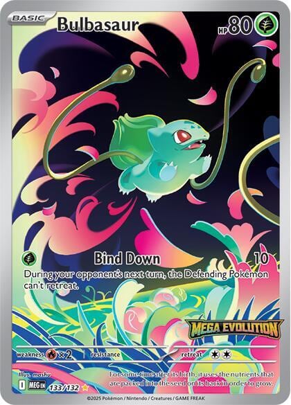 Bulbasaur - 133/132 (Mega Evolution Stamped), Miscellaneous Cards & Products 133/132