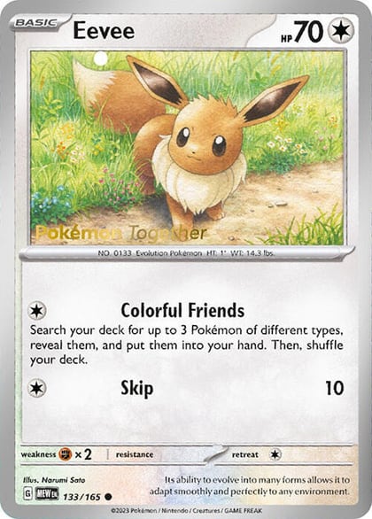 Eevee - 133/165 (Pokemon Together), Miscellaneous Cards & Products 133/165