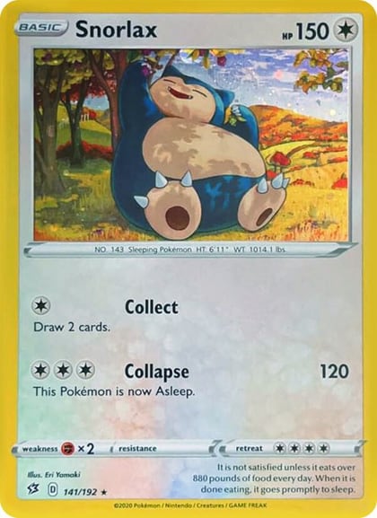 Snorlax - 141/192 (Cosmos Holo), Miscellaneous Cards & Products 141/192