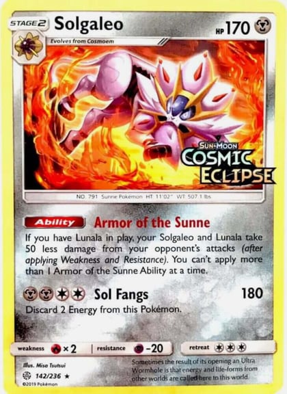 Solgaleo - 142/236 (Cosmic Eclipse Stamped), Miscellaneous Cards & Products 142/236